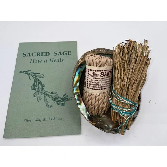 Sage Smudge Sticks & Sandalwood & Sacred Sage Book & Abalone Shell Huge Lot - Picture 1 of 5